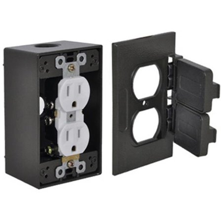 HUBBELL Hubbell Electrical FCD35-BR Duplex Receptacle Outlet Kit; Bronze 620866